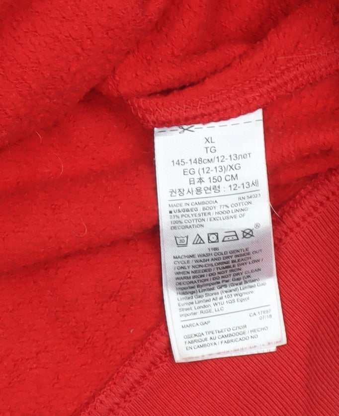 GAP Kids Boys Red XL (12-13 Years) Pullover Hoodie Sweatshirt