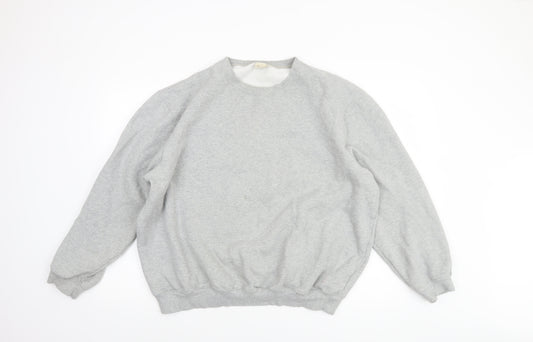 Cotton Traders Mens Grey 2XL Pullover Sweatshirt Crew Neck