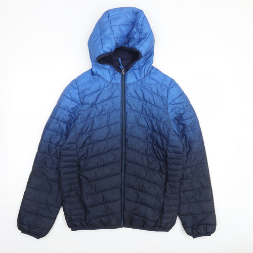 Marks and Spencer Boys Blue Ombré Puffer Jacket Hooded 13-14 Years