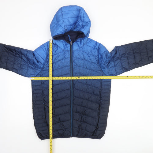 Marks and Spencer Boys Blue Ombré Puffer Jacket Hooded 13-14 Years