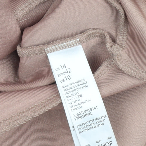 Topshop Women’s Beige Zip-Up Jacket UK 14 Classic Style