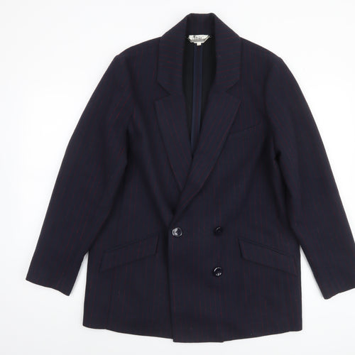 Nine by Savannah Miller Women’s Navy Pinstripe Double-Breasted Blazer Size 14