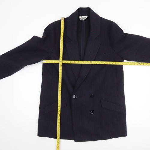 Nine by Savannah Miller Women’s Navy Pinstripe Double-Breasted Blazer Size 14