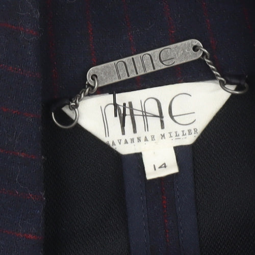Nine by Savannah Miller Women’s Navy Pinstripe Double-Breasted Blazer Size 14