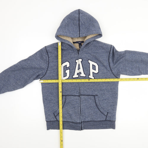 GAP Boys Blue Full Zip Hooded Sweatshirt 10-11 Years Sherpa Lined