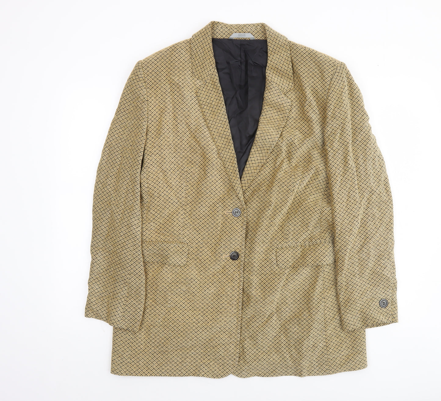 Marks and Spencer Women’s Gold Woven Blazer UK 16 Classic Fit