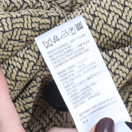 Marks and Spencer Women’s Gold Woven Blazer UK 16 Classic Fit
