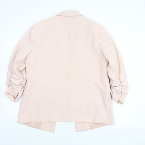 Tu Women Beige Regular Fit Notch Lapel Lined Blazer Size 14