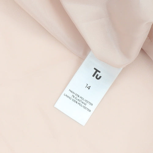 Tu Women Beige Regular Fit Notch Lapel Lined Blazer Size 14
