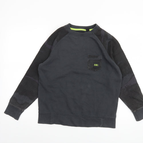 O'Neill Boys Black Cotton Crew Neck Pullover Sweatshirt Size 12 Years