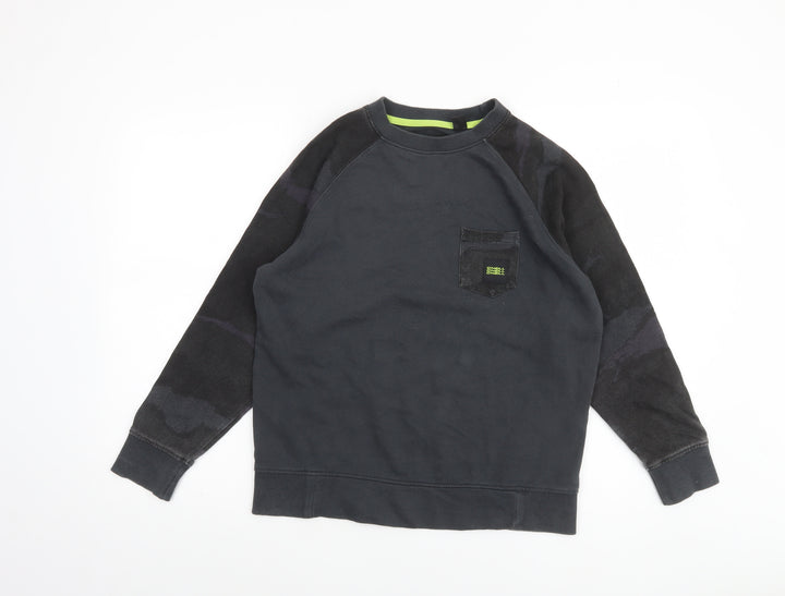 O'Neill Boys Black Cotton Crew Neck Pullover Sweatshirt Size 12 Years