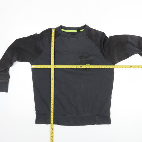 O'Neill Boys Black Cotton Crew Neck Pullover Sweatshirt Size 12 Years