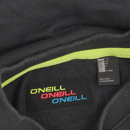 O'Neill Boys Black Cotton Crew Neck Pullover Sweatshirt Size 12 Years