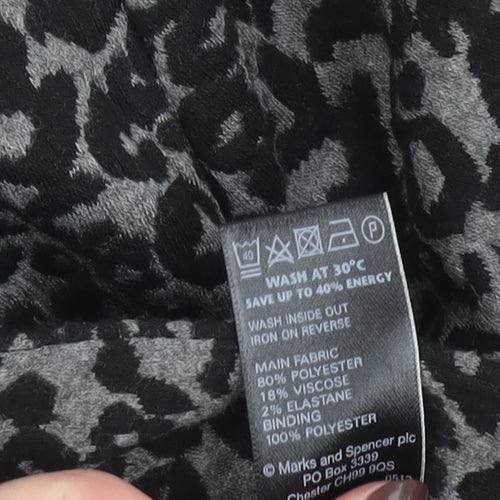Marks and Spencer Women Grey Animal Print Blazer Size 16 Regular