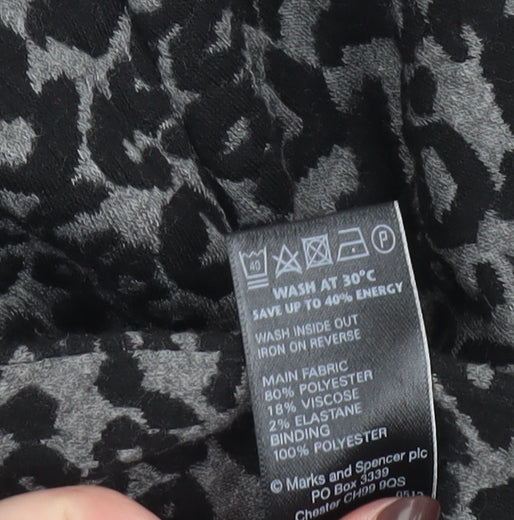 Marks and Spencer Women Grey Animal Print Blazer Size 16 Regular