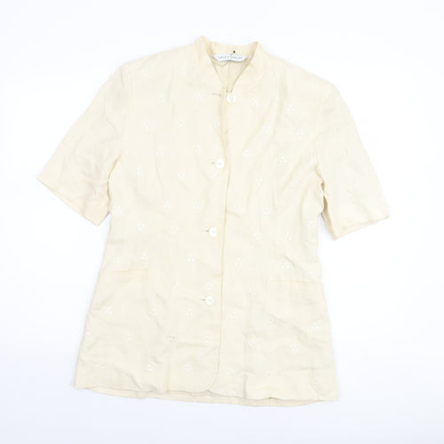 Laura Ashley Women's Ivory Linen Short Sleeve Suit Jacket UK 12