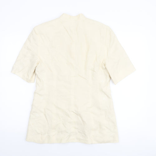 Laura Ashley Women's Ivory Linen Short Sleeve Suit Jacket UK 12
