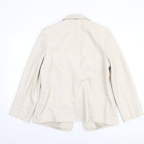 EWM Women’s Beige Polyester Blazer Jacket UK 14 Tailored Fit