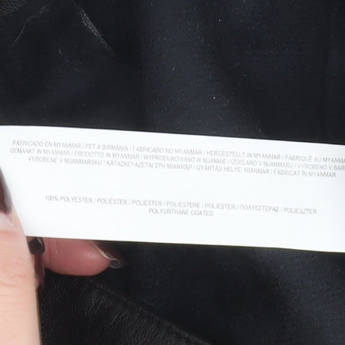 Primark Women's Black Faux Leather Chino Shorts Size 14