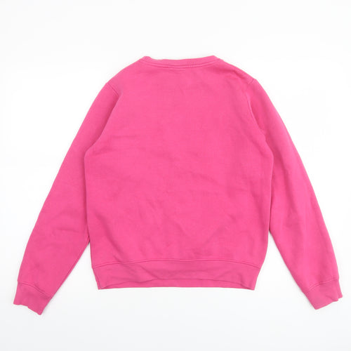 Bench Girls Pink Logo Pullover Sweatshirt 13 Years Fleece Crew Neck