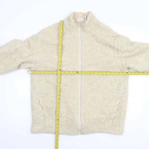Weekday Women's Beige Wool Blend Fleece Jacket Size M Casual Full Zip