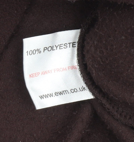 EWM Women Brown Fleece Jacket M 14-16 Full Zip Casual Warm Outerwear