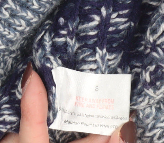 Falmer Heritage Women's Blue Fair Isle Reindeer Wool Blend Jumper Size S