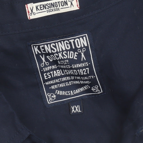 Kensington Dockside Mens White Striped V-Neck Jumper Size 2XL