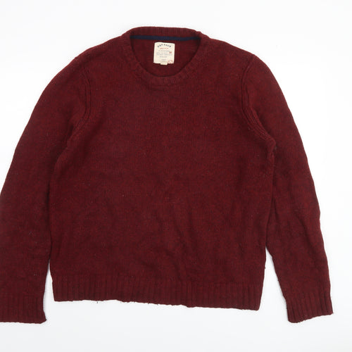 Fat Face Men’s Red Wool Blend Crew Neck Jumper Size L