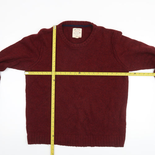 Fat Face Men’s Red Wool Blend Crew Neck Jumper Size L