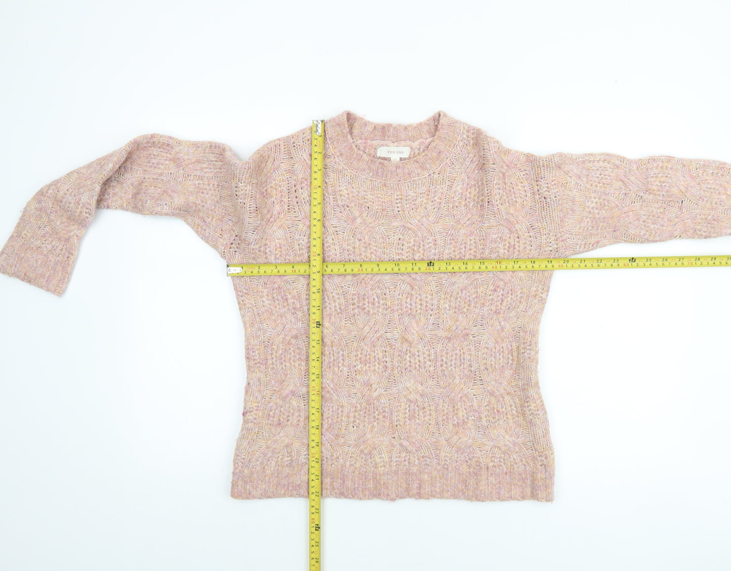Marks and Spencer Per Una Women’s Pink Cable-Knit Jumper M