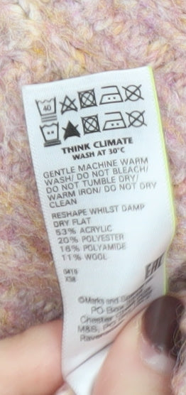 Marks and Spencer Per Una Women’s Pink Cable-Knit Jumper M