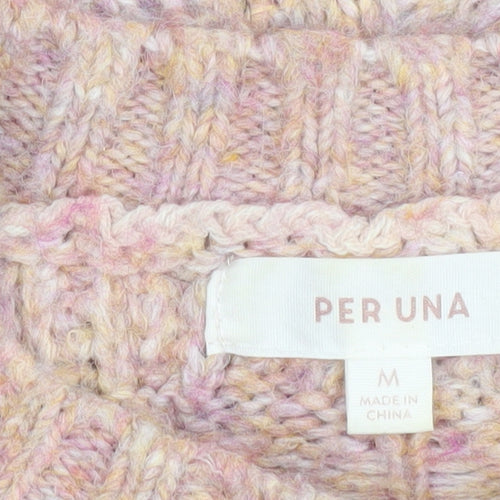 Marks and Spencer Per Una Women’s Pink Cable-Knit Jumper M