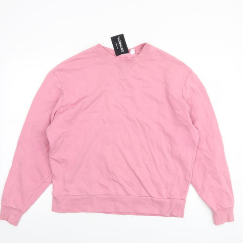 Collusion Womens Pink Cotton Pullover Sweatshirt Size S