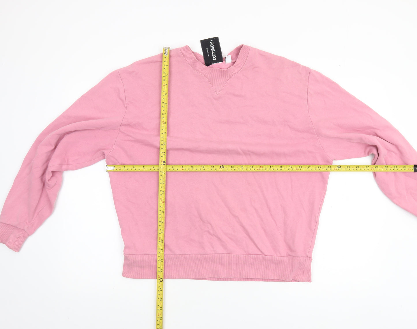 Collusion Womens Pink Cotton Pullover Sweatshirt Size S