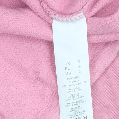 Collusion Womens Pink Cotton Pullover Sweatshirt Size S