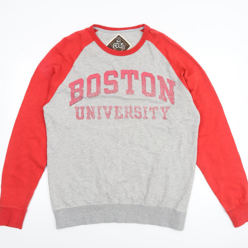 Four 3 by G-III Sports Men's Grey Red Boston University Sweatshirt L