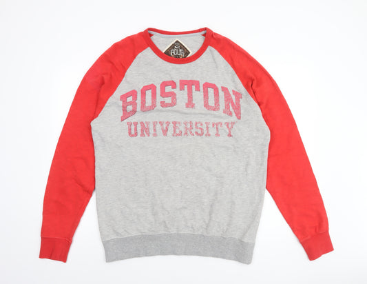 Four 3 by G-III Sports Men's Grey Red Boston University Sweatshirt L