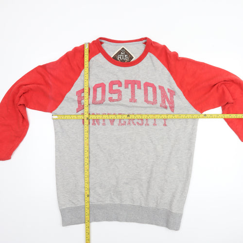 Four 3 by G-III Sports Men's Grey Red Boston University Sweatshirt L