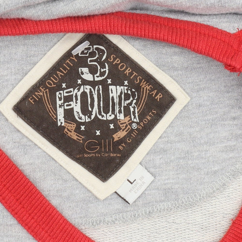 Four 3 by G-III Sports Men's Grey Red Boston University Sweatshirt L