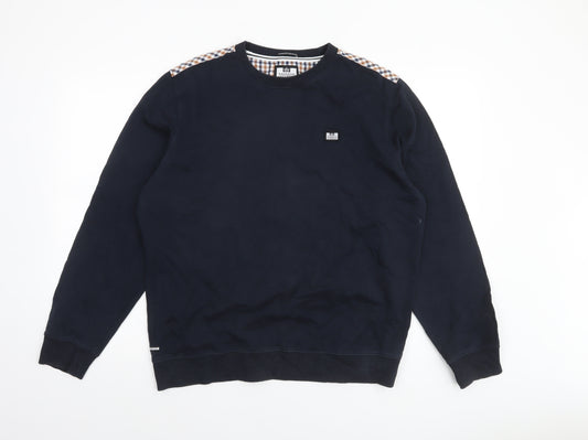 Weekend Offender Men's Blue Cotton Crew Neck Sweatshirt Size L