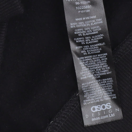 ASOS Design Women Black Medium Cotton Blend Rectangle Scarf