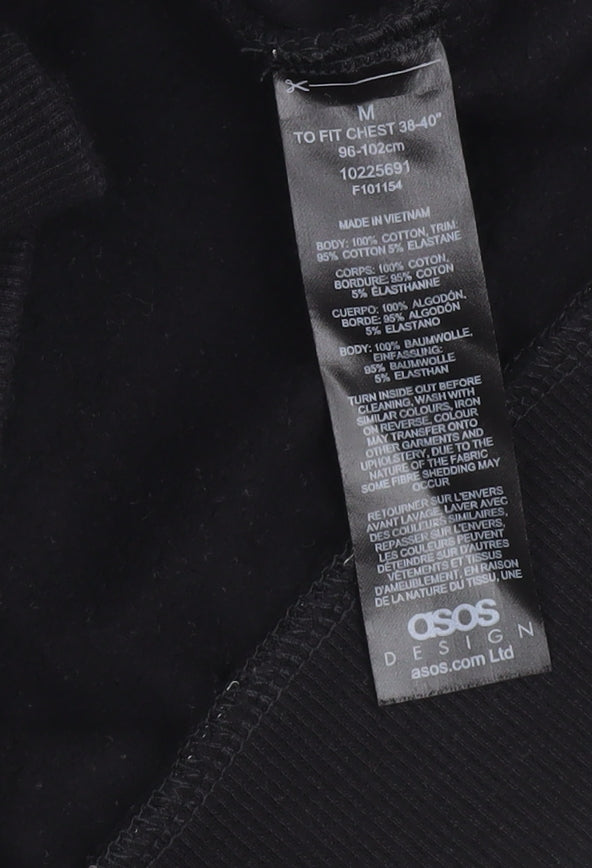 ASOS Design Women Black Medium Cotton Blend Rectangle Scarf