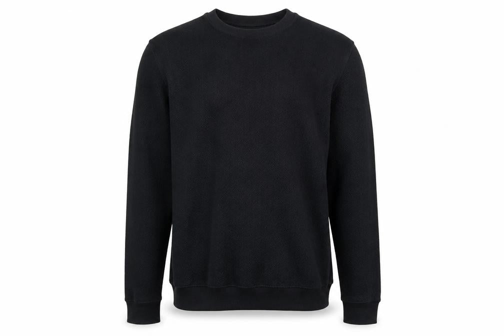Pull&Bear Men's Black Medium Crew Neck Knit Sweatshirt