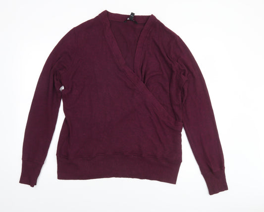 Long Tall Sally Women’s Purple Wrap Knit Jumper Size L