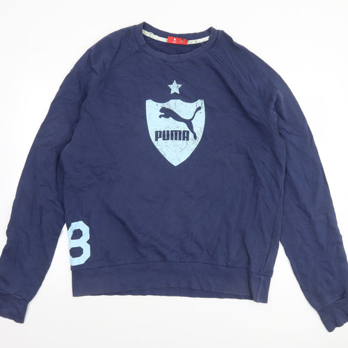 Puma Men's Blue XL Crew Neck Pullover Sweatshirt Sports Cotton