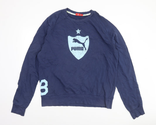 Puma Men's Blue XL Crew Neck Pullover Sweatshirt Sports Cotton