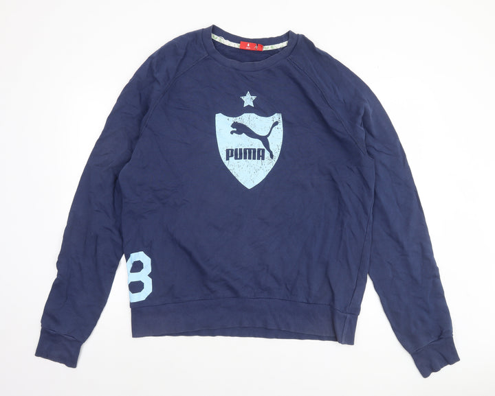 Puma Men's Blue XL Crew Neck Pullover Sweatshirt Sports Cotton