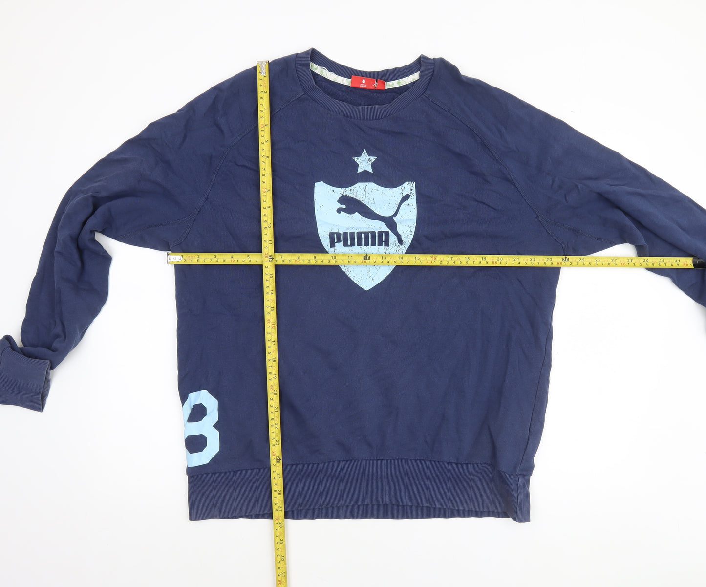 Puma Men's Blue XL Crew Neck Pullover Sweatshirt Sports Cotton