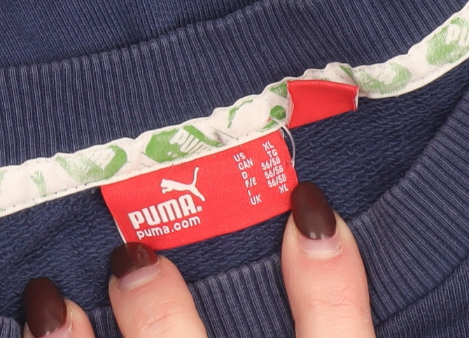 Puma Men's Blue XL Crew Neck Pullover Sweatshirt Sports Cotton